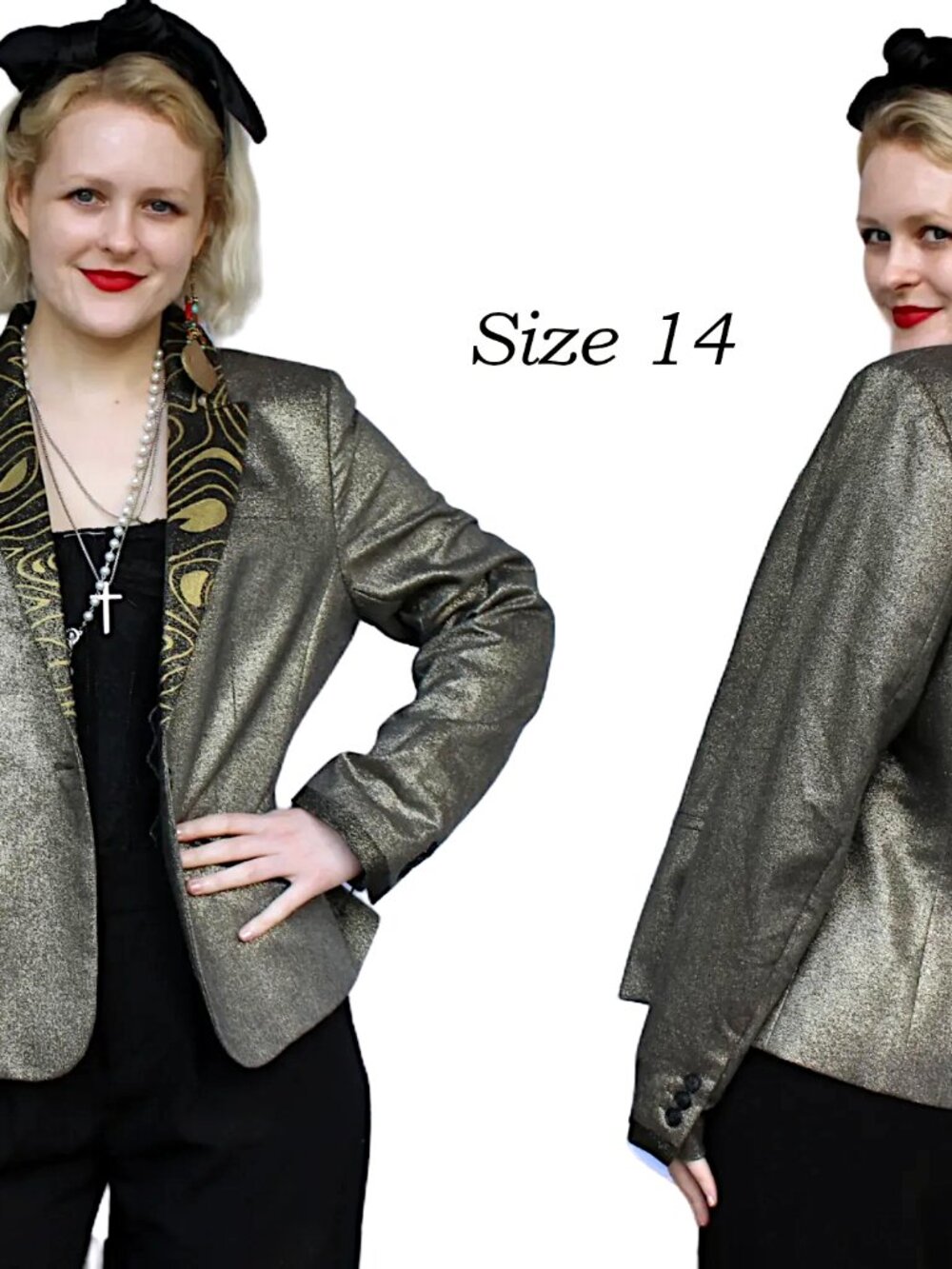 Desperately Seeking 80s Pyramid Style Size 14 Metallic Susan Jacket - NWT